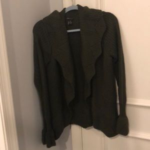 BCBG Army Green Knit Cardigan Size XL